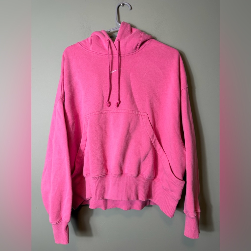 Nike Women's Sportswear Phoenix Fleece Over-Oversized Pullover Hoodie Small Pink